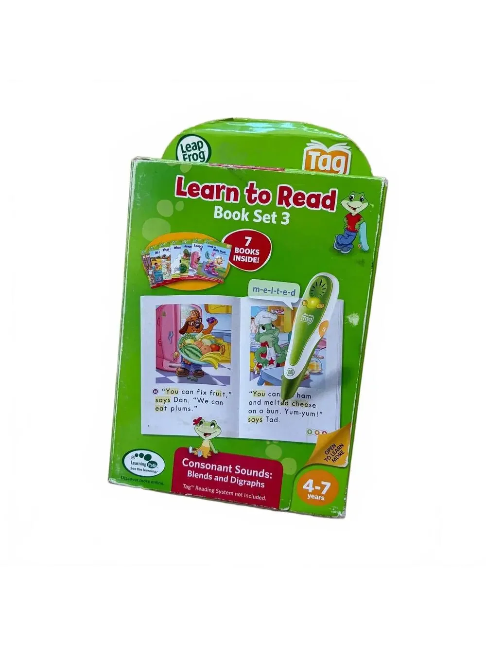 Leapfrog Tag Learn to Read Book Set 3 Consonant Sounds 4-7 Years Complete EUC